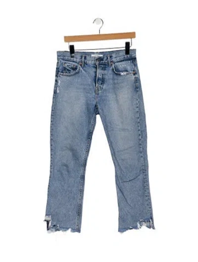 Pre-owned Grlfrnd Mid-rise Straight Leg Jeans In Blue