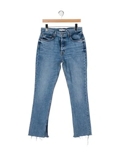Pre-owned Grlfrnd Mid-rise Straight Leg Jeans In Blue