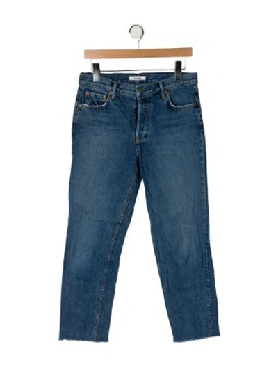 Pre-owned Grlfrnd Mid-rise Straight Leg Jeans In Blue