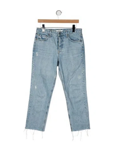 Pre-owned Grlfrnd Mid-rise Straight Leg Jeans In Blue
