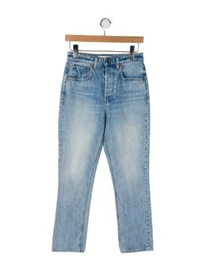 Pre-owned Grlfrnd Mid-rise Straight Leg Jeans In Blue