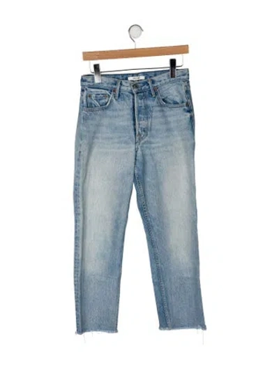 Pre-owned Grlfrnd Mid-rise Straight Leg Jeans In Blue