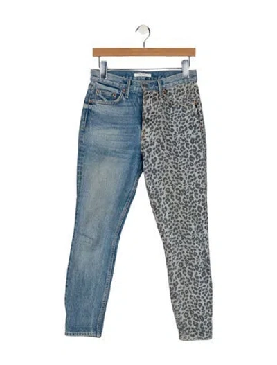 Pre-owned Grlfrnd Mid-rise Straight Leg Jeans In Blue