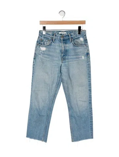 Pre-owned Grlfrnd Mid-rise Straight Leg Jeans In Blue