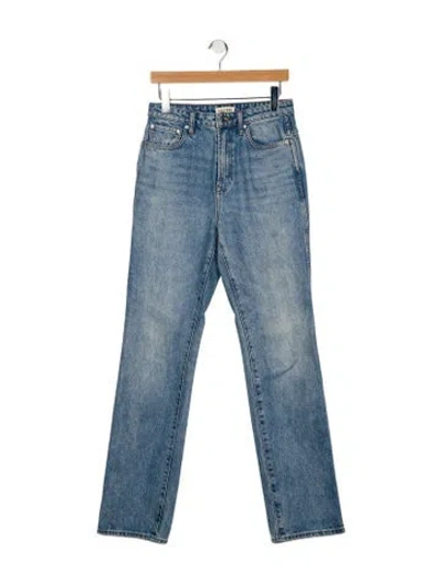 Pre-owned Grlfrnd Mid-rise Straight Leg Jeans In Blue