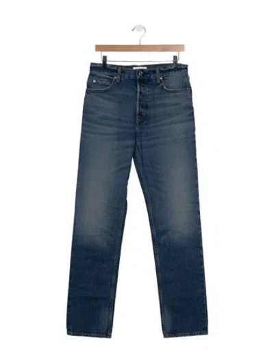 Pre-owned Grlfrnd Mid-rise Straight Leg Jeans In Blue