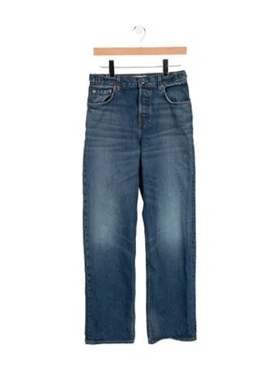 Pre-owned Grlfrnd Mid-rise Straight Leg Jeans In Blue