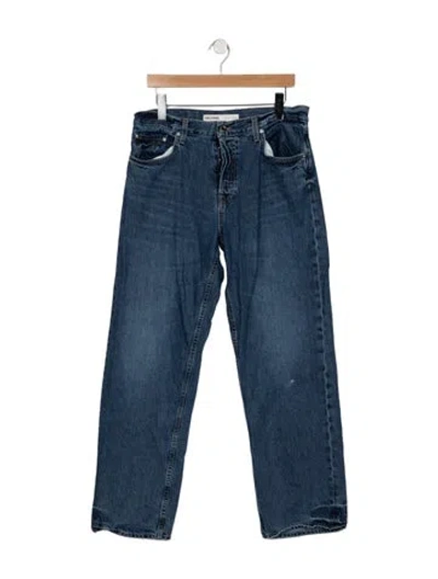 Pre-owned Grlfrnd Mid-rise Straight Leg Jeans In Blue