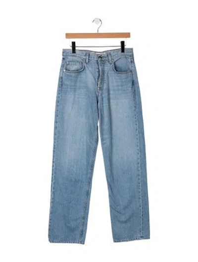 Pre-owned Grlfrnd Mid-rise Straight Leg Jeans In Blue