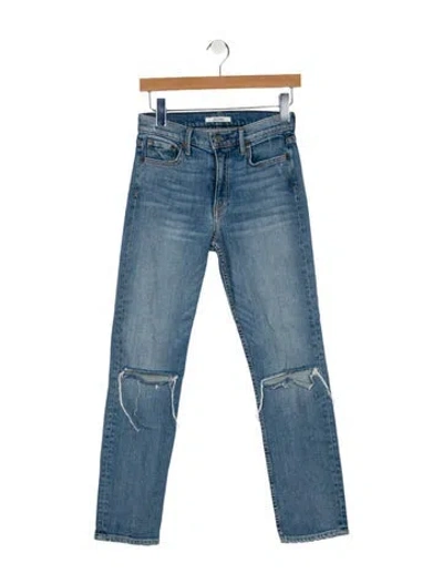 Pre-owned Grlfrnd Mid-rise Straight Leg Jeans In Blue