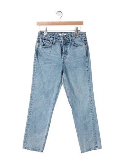 Pre-owned Grlfrnd Mid-rise Straight Leg Jeans In Blue