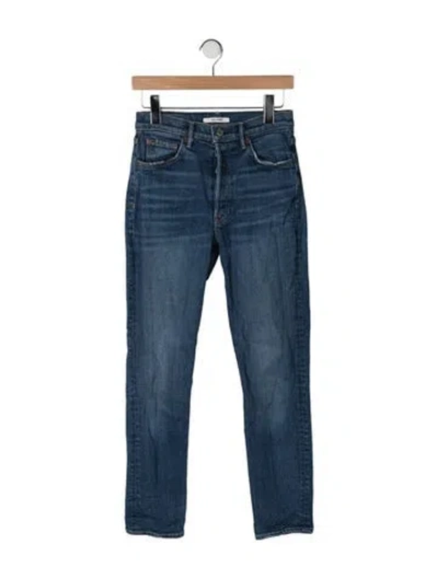 Pre-owned Grlfrnd Mid-rise Straight Leg Jeans In Blue