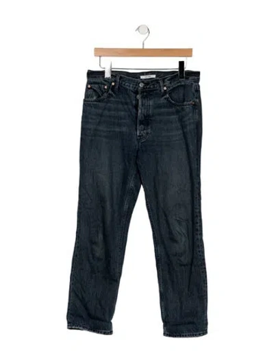 Pre-owned Grlfrnd Mid-rise Straight Leg Jeans In Blue