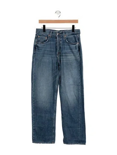 Pre-owned Grlfrnd Mid-rise Straight Leg Jeans In Blue