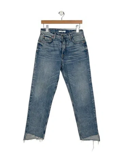 Pre-owned Grlfrnd Mid-rise Straight Leg Jeans W/ Tags In Blue