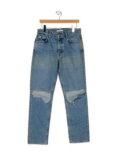 Pre-owned Grlfrnd Mid-rise Straight Leg Jeans W/ Tags In Blue