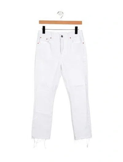 Pre-owned Grlfrnd Mid-rise Straight Leg Jeans In White