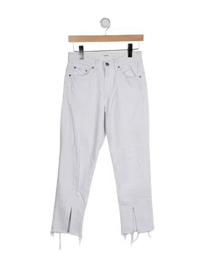 Pre-owned Grlfrnd Mid-rise Straight Leg Jeans In White