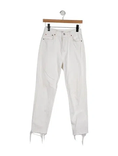 Pre-owned Grlfrnd Mid-rise Straight Leg Jeans In White