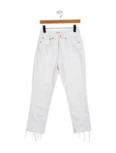 Pre-owned Grlfrnd Mid-rise Straight Leg Jeans In White