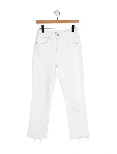 Pre-owned Grlfrnd Mid-rise Straight Leg Jeans In White