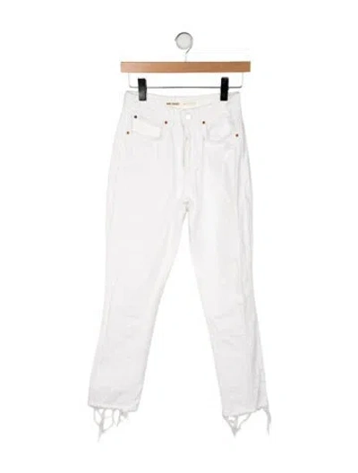 Pre-owned Grlfrnd Mid-rise Straight Leg Jeans In White