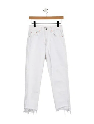 Pre-owned Grlfrnd Mid-rise Straight Leg Jeans In White