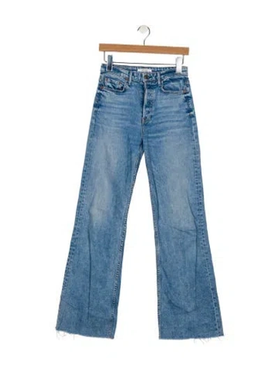 Pre-owned Grlfrnd Mid-rise Wide Leg Jeans In Blue