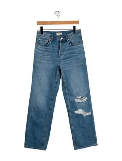 Pre-owned Grlfrnd Mid-rise Wide Leg Jeans In Blue