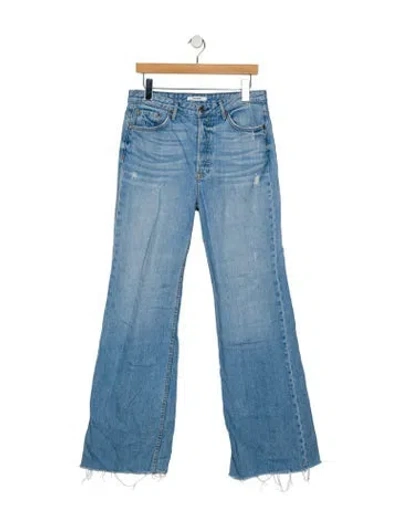 Pre-owned Grlfrnd Mid-rise Wide Leg Jeans In Blue