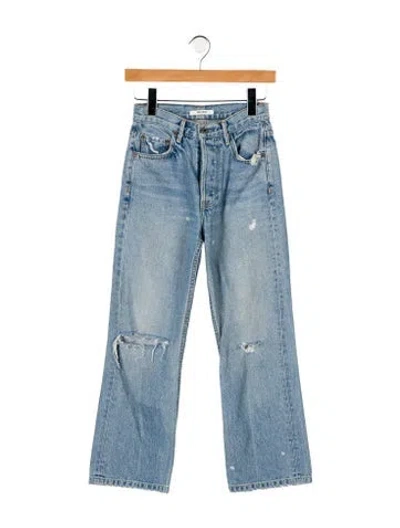 Pre-owned Grlfrnd Mid-rise Wide Leg Jeans In Blue