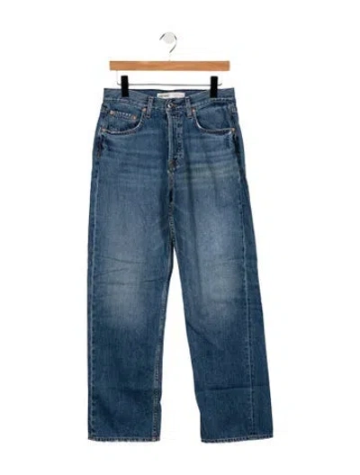Pre-owned Grlfrnd Mid-rise Wide Leg Jeans In Blue