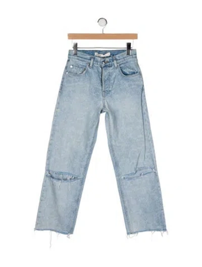 Pre-owned Grlfrnd Mid-rise Wide Leg Jeans In Blue