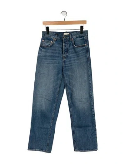Pre-owned Grlfrnd Mid-rise Wide Leg Jeans In Blue