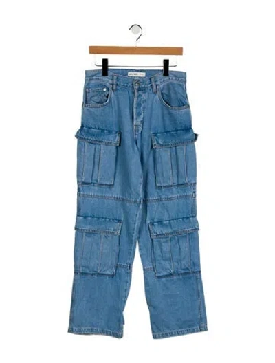 Pre-owned Grlfrnd Mid-rise Wide Leg Jeans In Blue