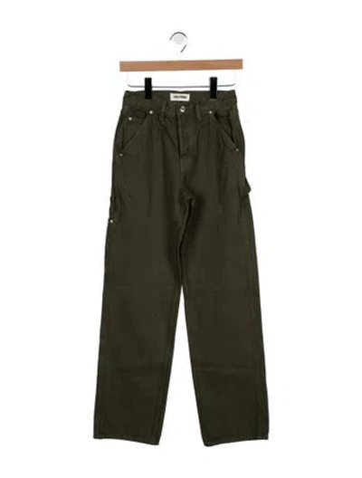Pre-owned Grlfrnd Mid-rise Wide Leg Jeans In Green