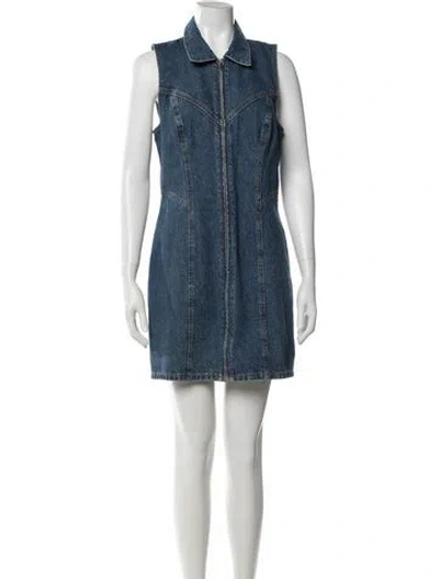 Pre-owned Grlfrnd Mini Dress In Blue
