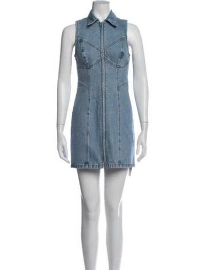 Pre-owned Grlfrnd Mini Dress In Blue