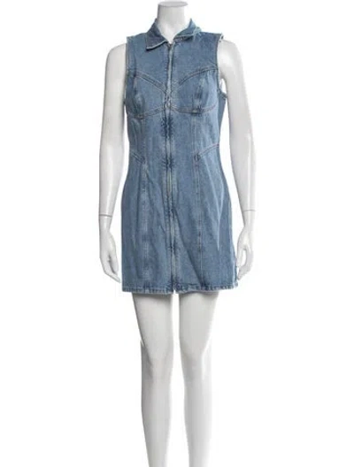 Pre-owned Grlfrnd Mini Dress In Blue