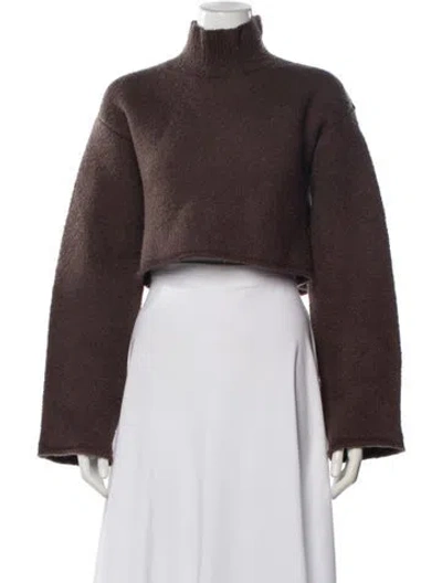 Pre-owned Grlfrnd Mock Neck Sweater In Brown
