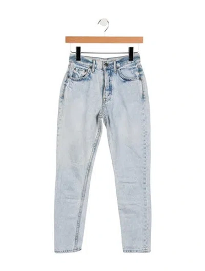 Pre-owned Grlfrnd Never Again Skinny Leg Jeans In Blue