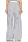 Grlfrnd Hose Nolan Pleated In Heather Grey