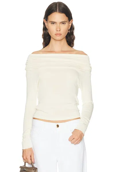 Grlfrnd Off Shoulder Long Sleeve Tee In Pattern