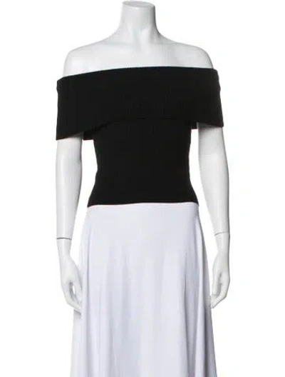 Pre-owned Grlfrnd Off-the-shoulder Short Sleeve Top W/ Tags In Black
