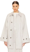 Grlfrnd Oversized Car Coat In 石灰色