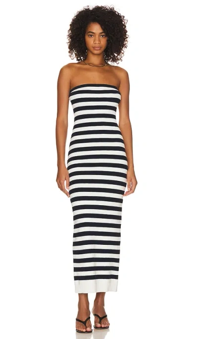 Grlfrnd Paricia Striped Tube Maxi Dress In White