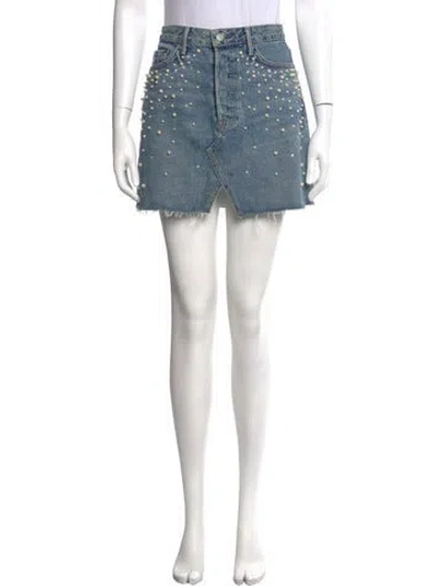 Pre-owned Grlfrnd Patterned Mini Skirt In Blue