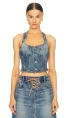 GRLFRND PHOEBE LACED HALTER TOP