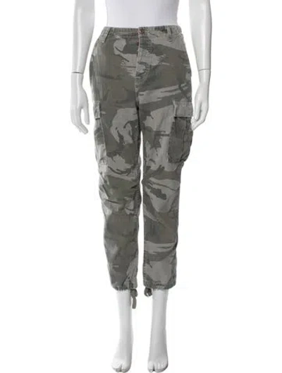 Pre-owned Grlfrnd Printed Skinny Leg Pants In Green