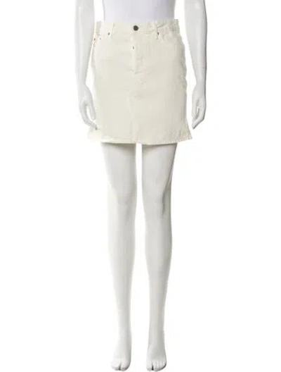 Pre-owned Grlfrnd Raw-edge Trim Mini Skirt In Neutral